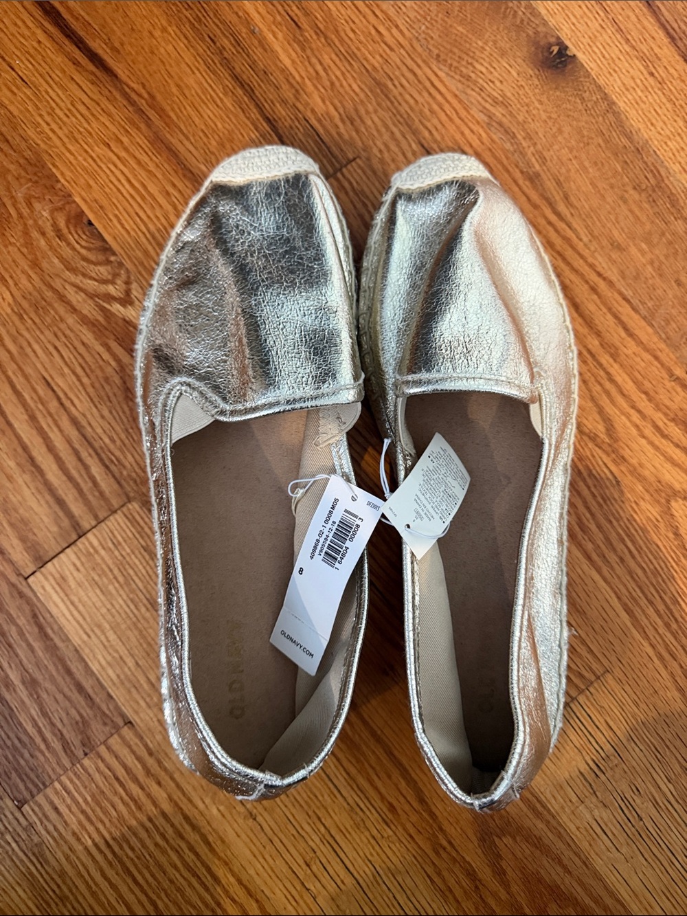 Old Navy Gold Espadrille Slip-On Flats
